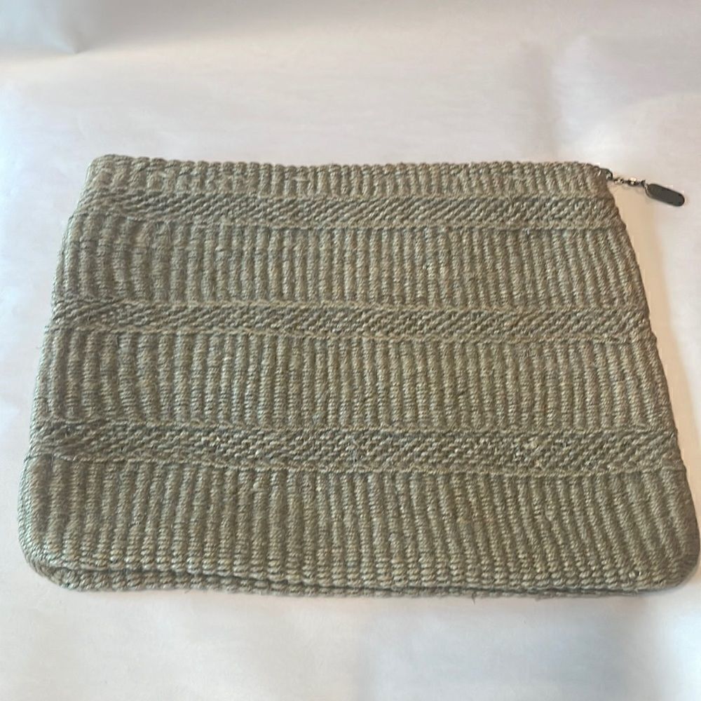 Little Nugget boho woven jute zip summer clutch / travel pouch